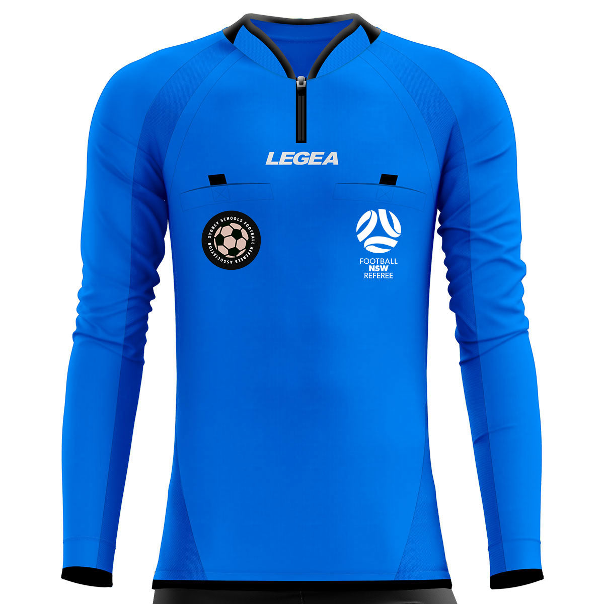 Sydney Schools Football Referees Arbitro Drive Referee Jersey Long Sleeve Blue