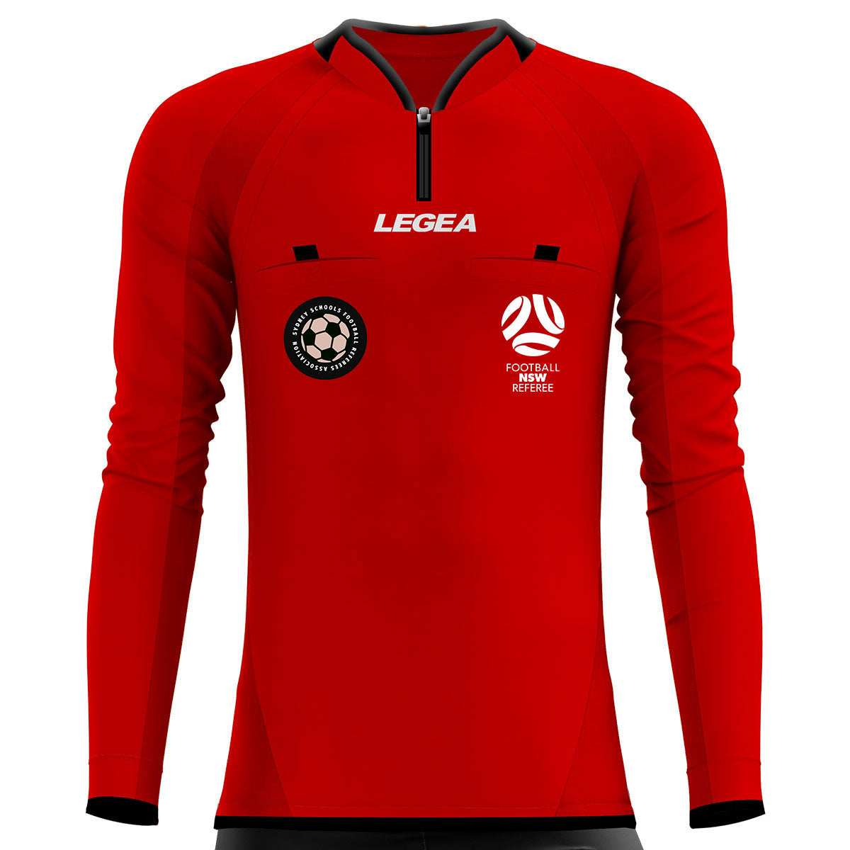 Sydney Schools Football Referees Arbitro Drive Referee Jersey Long Sleeve Red