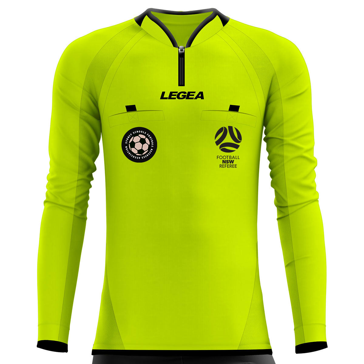 Sydney Schools Football Referees Arbitro Drive Referee Jersey Long Sleeve Yellow