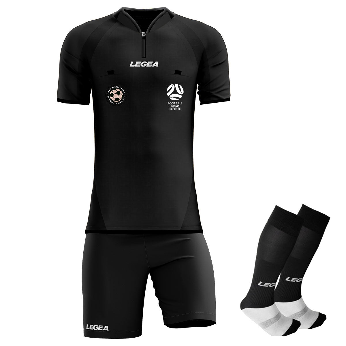Sydney Schools Football Referees Arbitro Drive Referee Kit Black