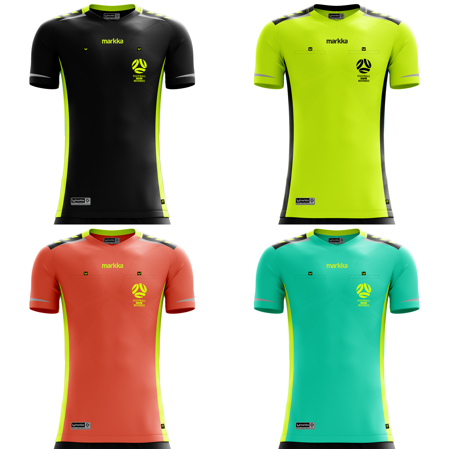 FNSW Referees Branch Bosko Referee Jersey Short Sleeve 4-Pack