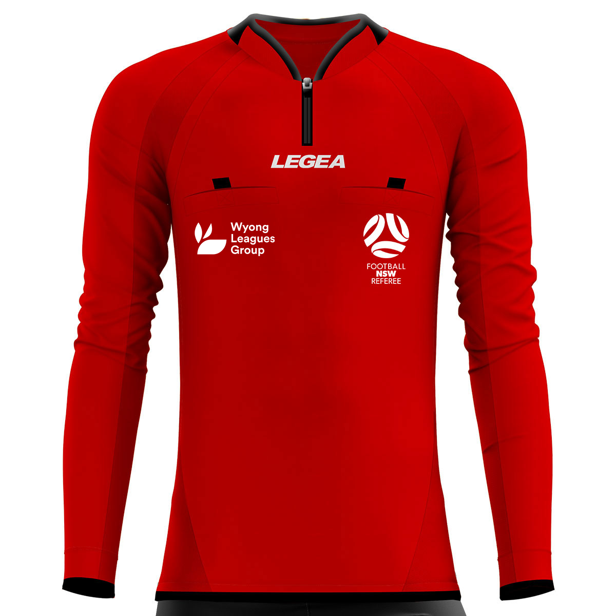 Central Coast Football Referees Arbitro Drive Jersey Long Sleeve Red