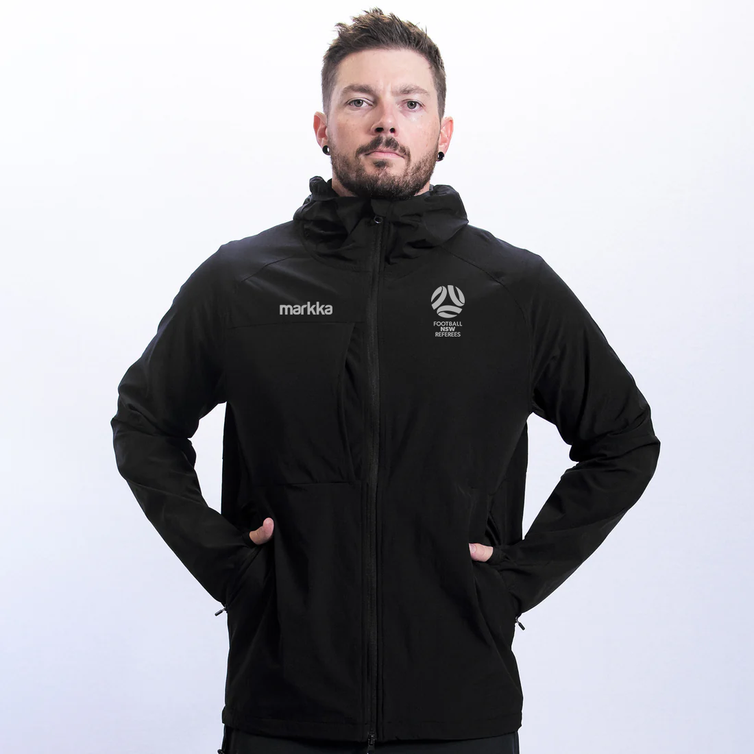 FNSW Referees Branch Teknika Mechanical Stretch Jacket Black