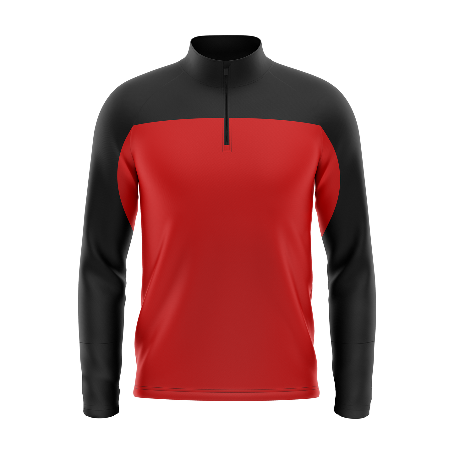 Markka Mid Layer Stretch Knit Quarter Zip Black / Red