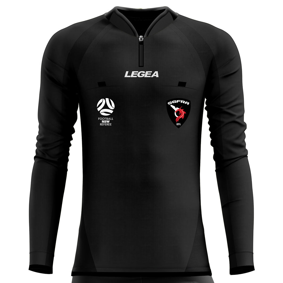 SGFRA Arbitro Drive Referee Jersey Long Sleeve Black