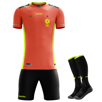 FNSW Referees Branch Bosko Referee Kit Short Sleeve Fluro Coral