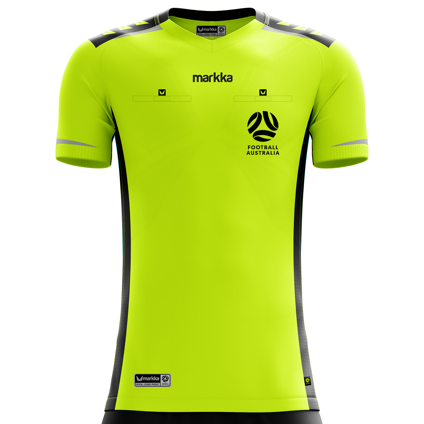 Football Australia Bosko Referee Jersey Short Sleeve Fluro Yellow