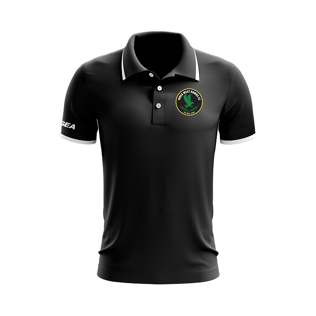 Inner West Hawks Dacca Polo Black/White