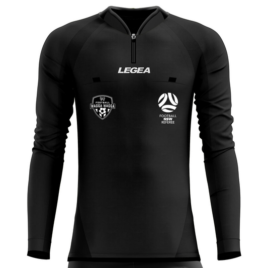 Football Wagga Referee Arbitro Drive Referee Jersey Long Sleeve Black
