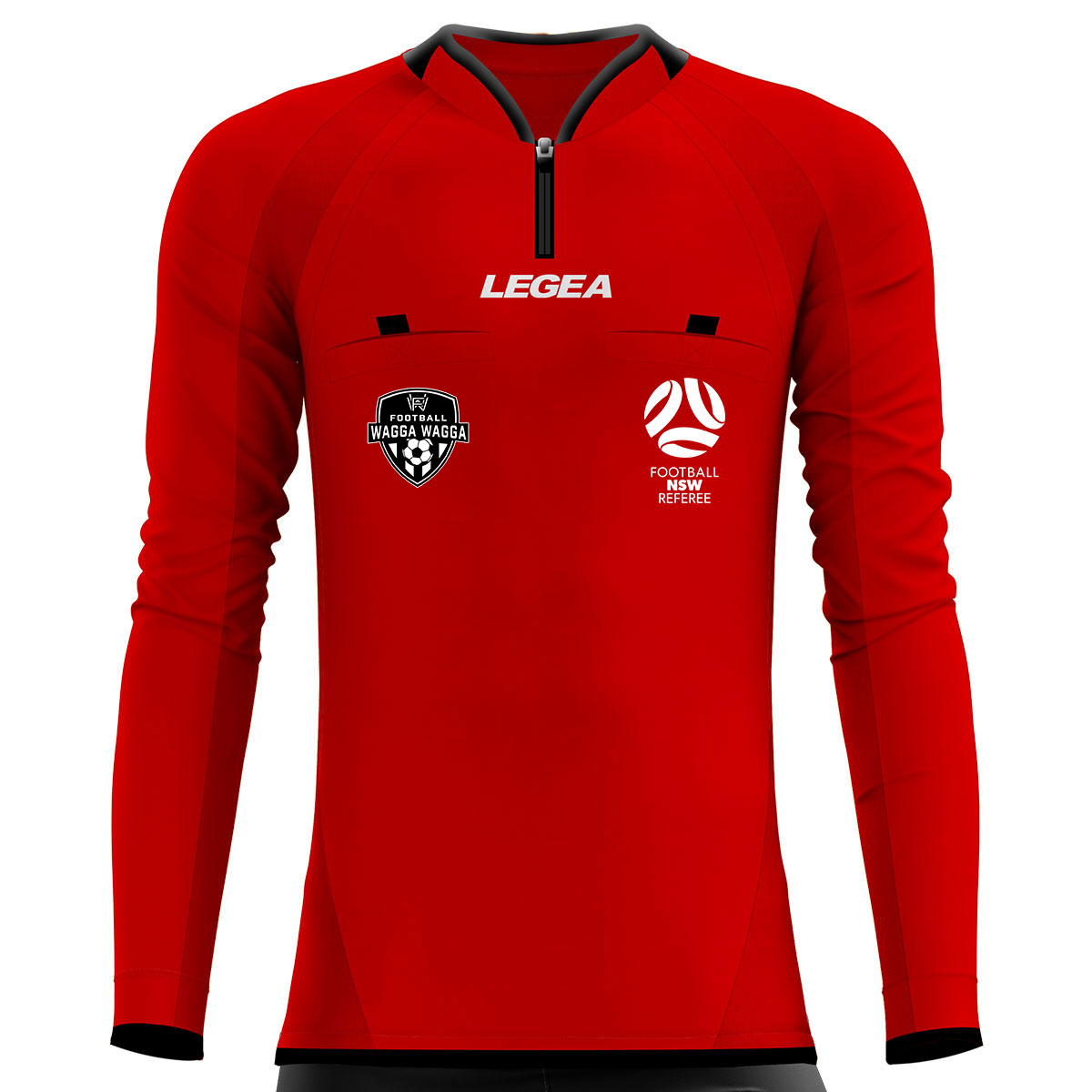 Football Wagga Referee Arbitro Drive Referee Jersey Long Sleeve Red