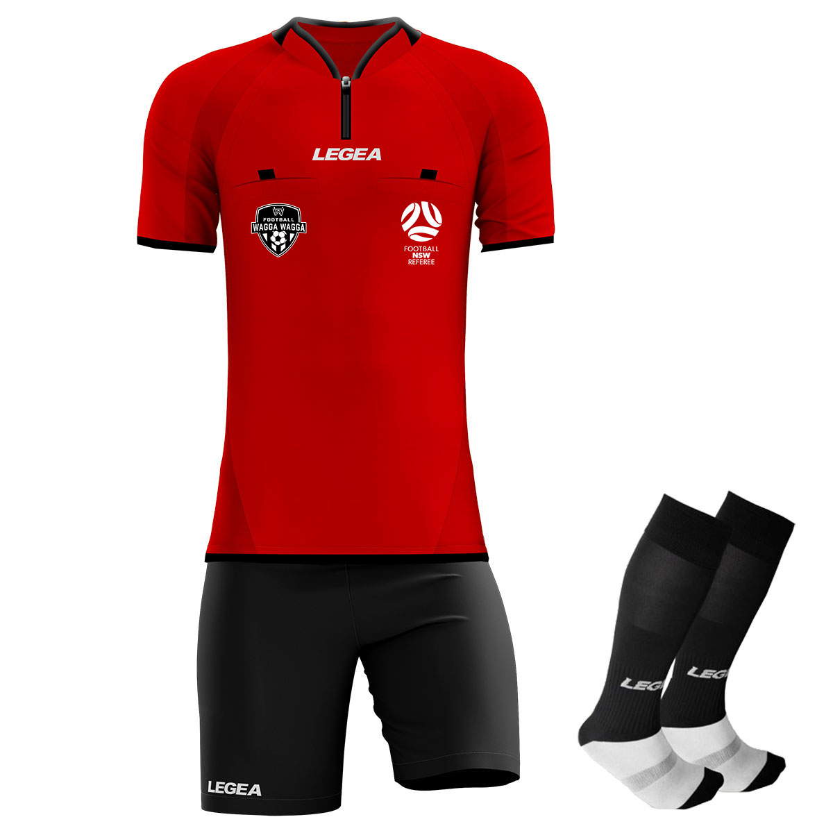 Football Wagga Referee Arbitro Drive Referee Kit Red