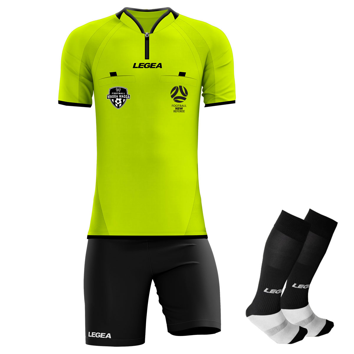 Football Wagga Referee Arbitro Drive Referee Kit Yellow