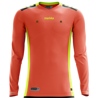 Markka Bosko Referee Jersey Long Sleeve Fluro Coral