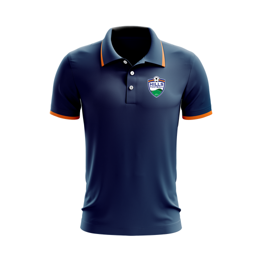 Hills Football Mens Dacca Polo Navy / Orange