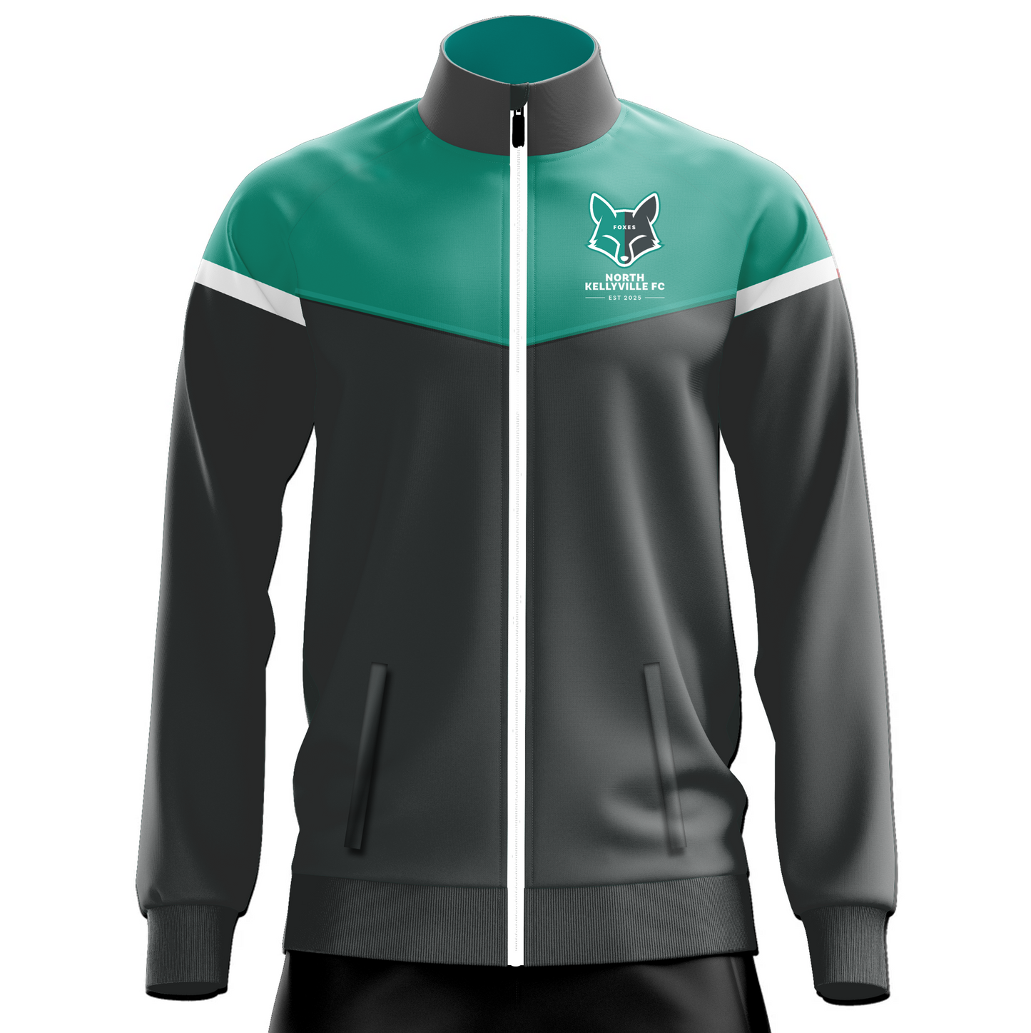 North Kellyville FC Sender Track Jacket Grey / Teal / White