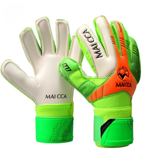 Maicca Orthotec Mega Grip Goalkeeper Gloves Lime, Fluro Orange and White