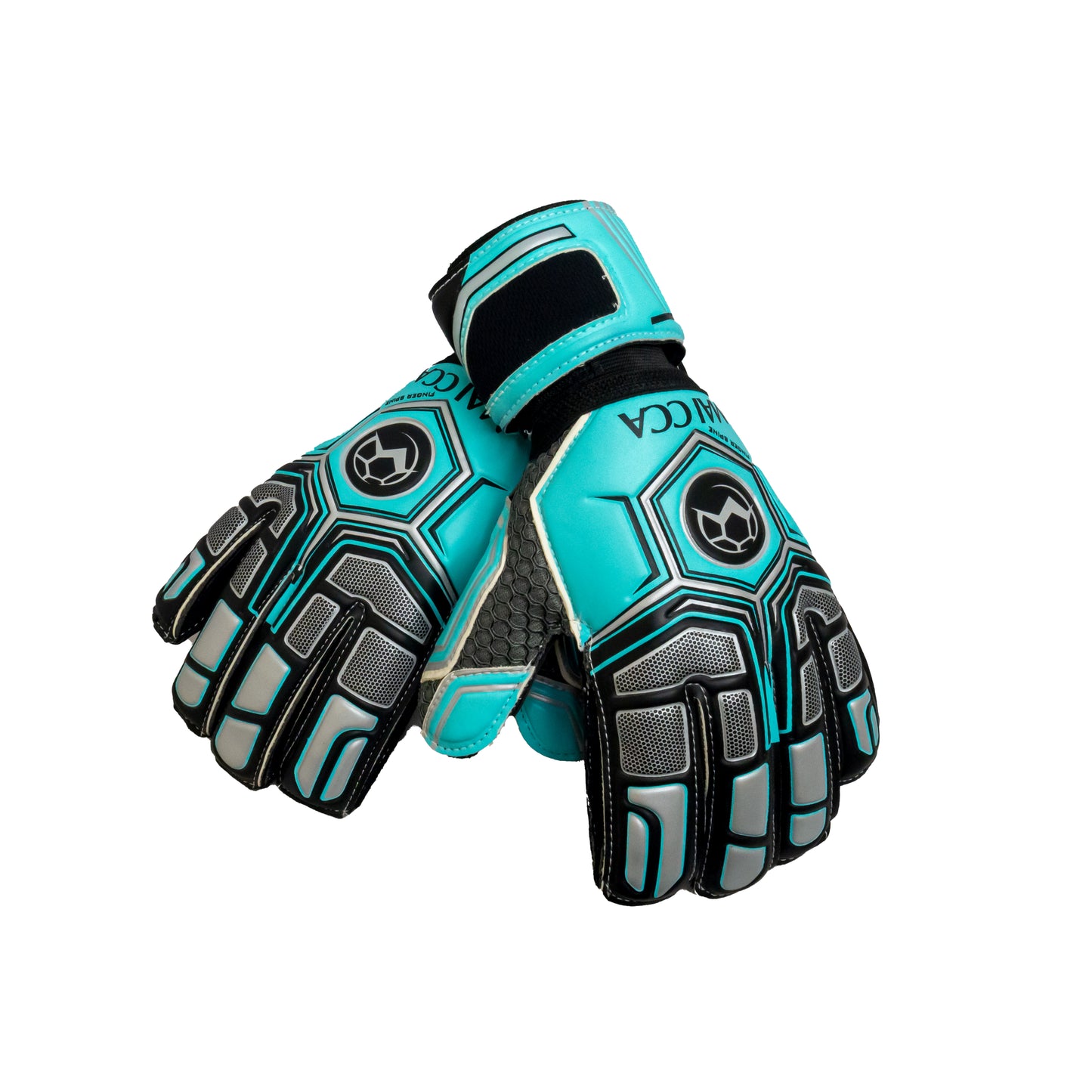 Markka Finger Spine Goalkeeper Gloves Teal/Silver