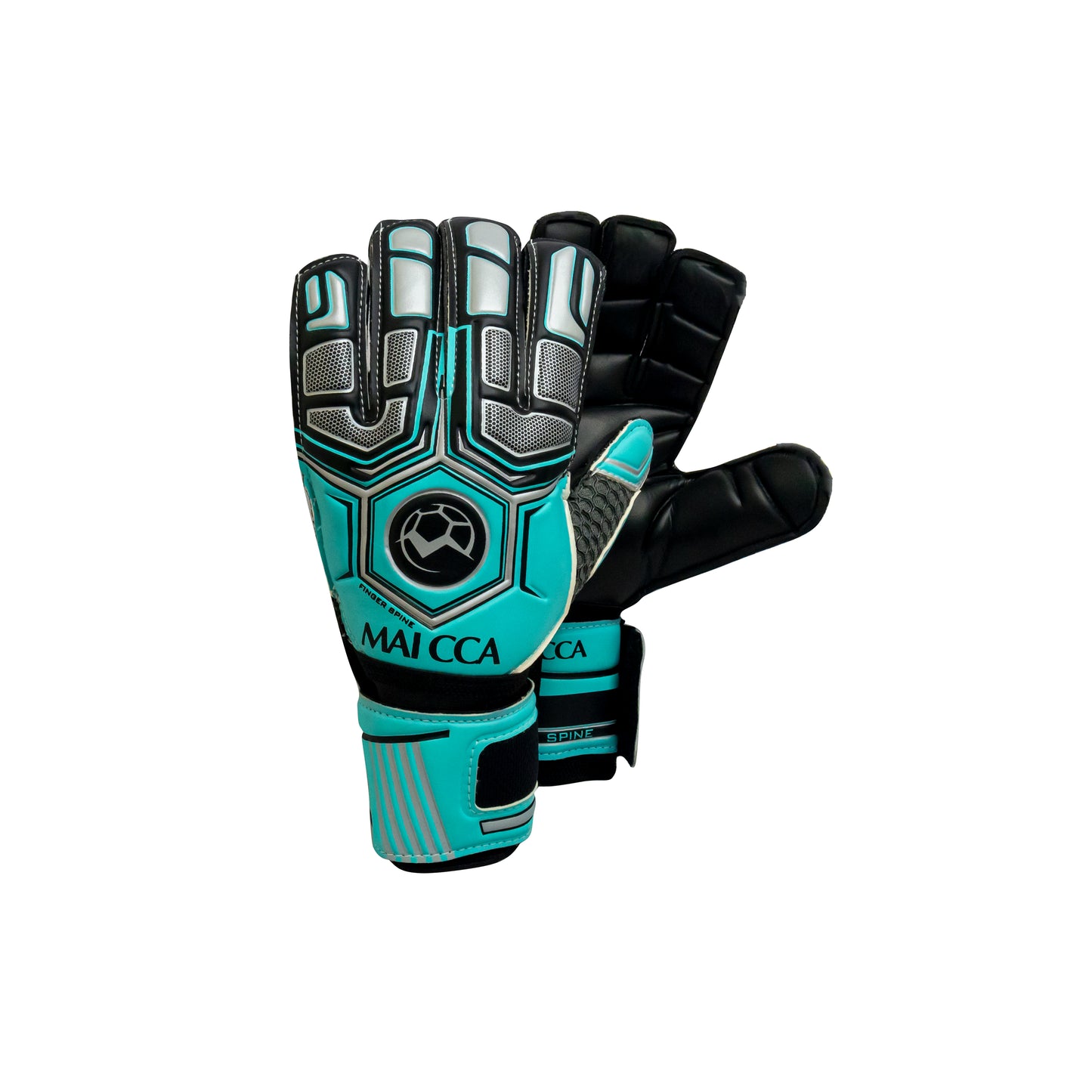 Markka Finger Spine Goalkeeper Gloves Teal/Silver