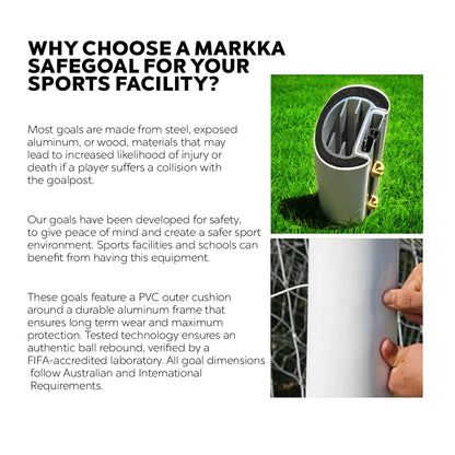 Markka Portable Safegoals Soccer Goal 7m x 2.44m (Full Match Size)