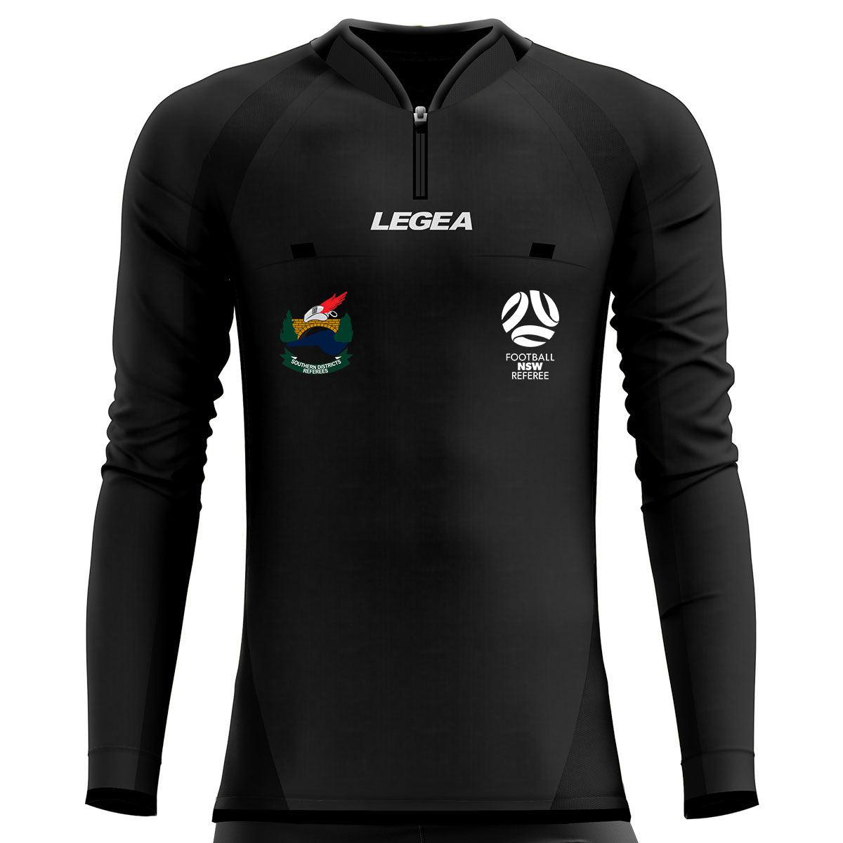 Southern Districts Soccer Referees Arbitro Drive Long Sleeve Jersey Black - Legea Australia