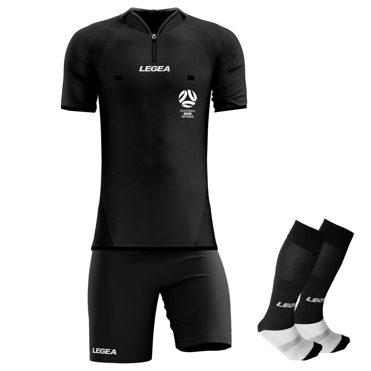 Central Coast Football Referees Arbitro Drive Referee Kit Black - Legea Australia