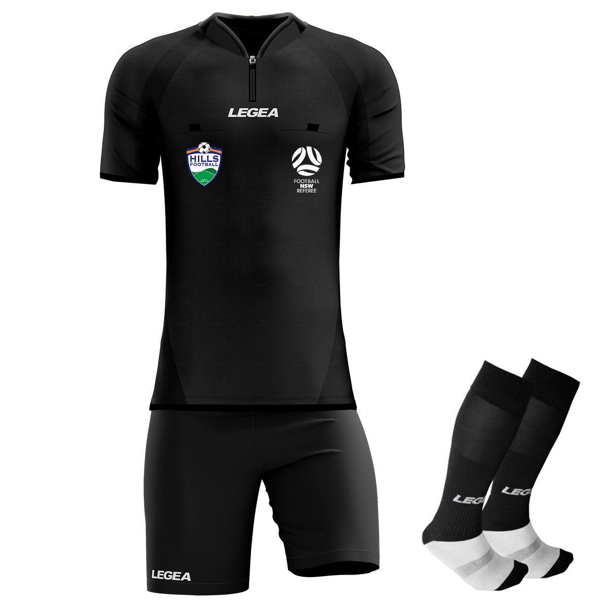 Hills Football Referees Arbitro Drive Referee Kit Black - Legea Australia